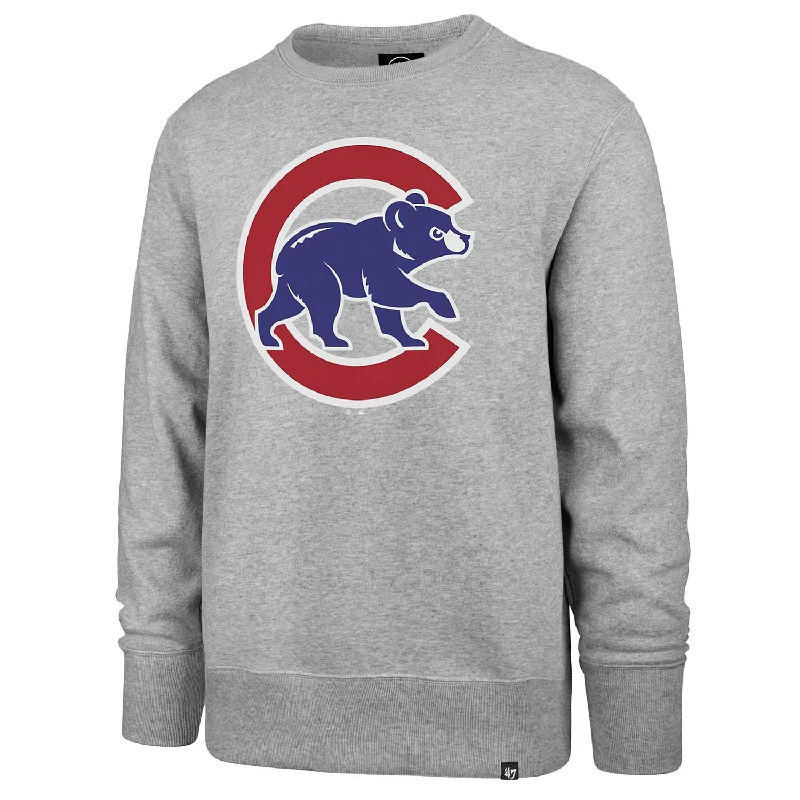 Chicago Cubs Imprint Headline Grey Walking Bear Crew Sweatshirt Masculine Men's 