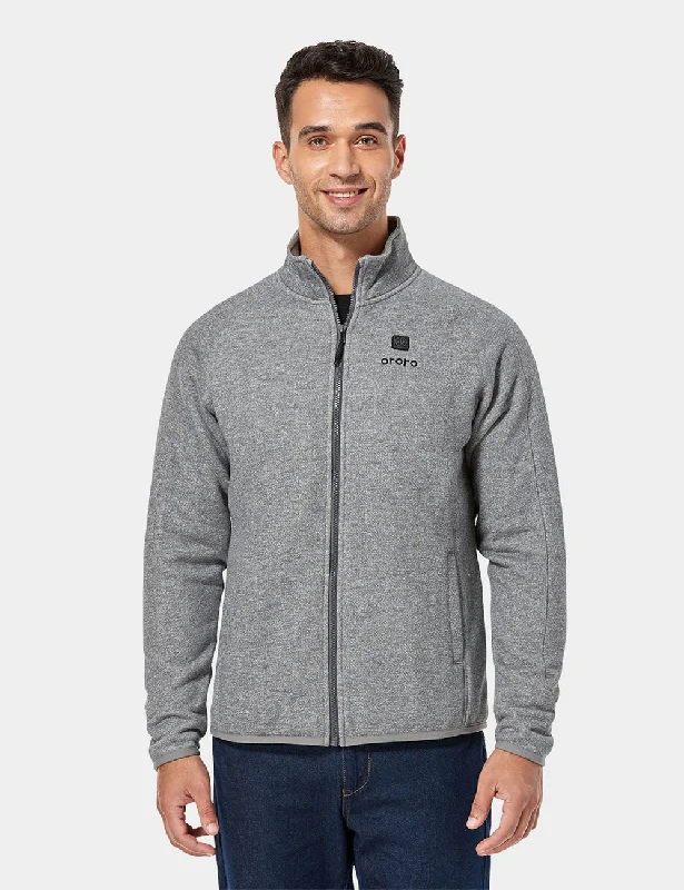 Men's Heated Full-Zip Fleece Jacket - Flecking Gray Tough Men's Tactical