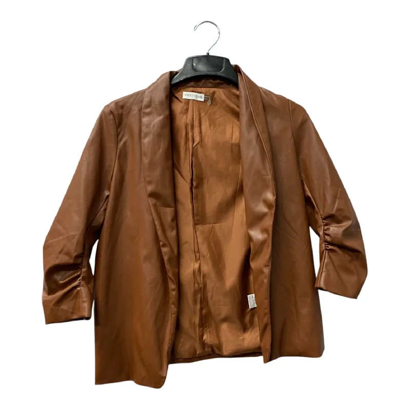 Blazer By Vestique In Brown, Size:S Cool Men's Distressed